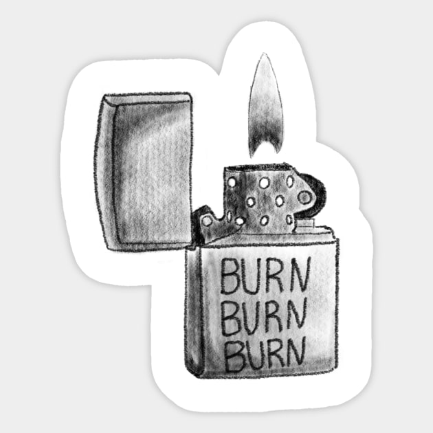Zach Bryan - Burn Burn Burn Sticker by Rugan